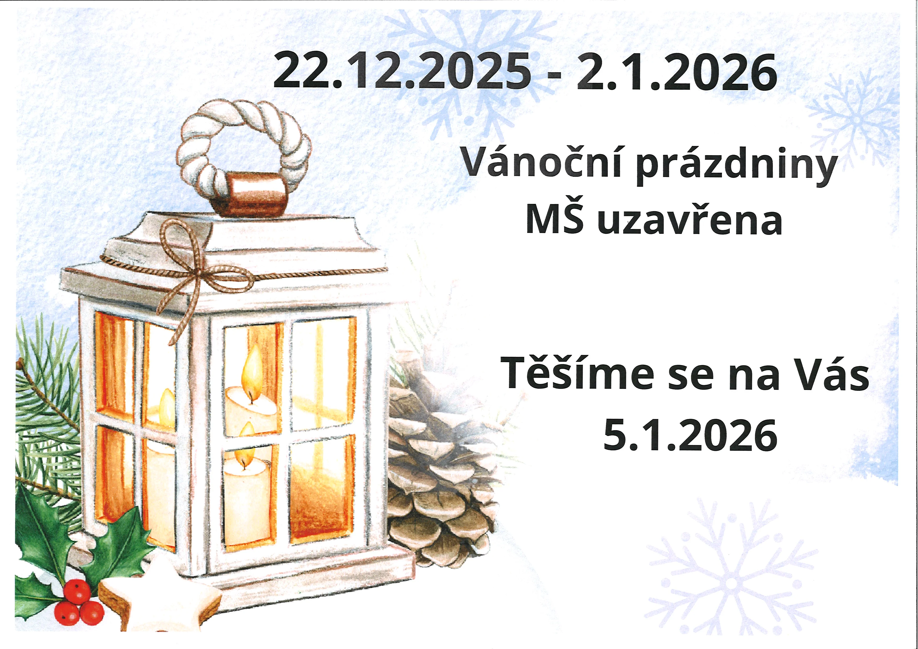 Vánoční prázdniny v MŠ