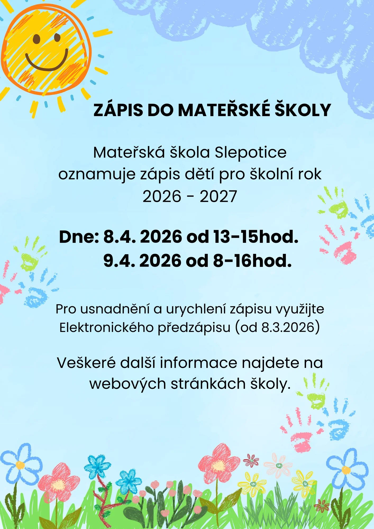 Zápis do MŠ pro školní rok 2026/2027