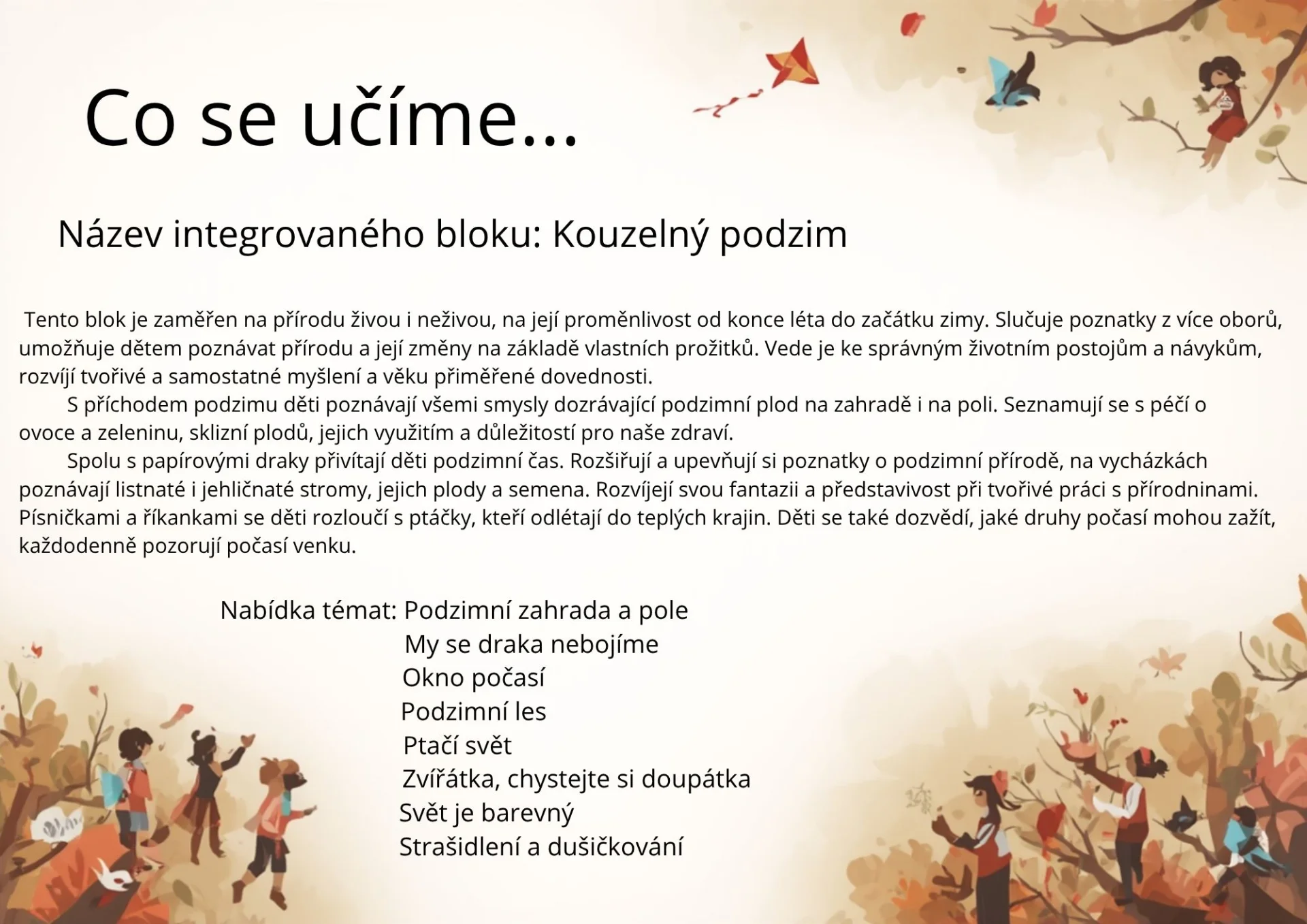 Co se učíme...