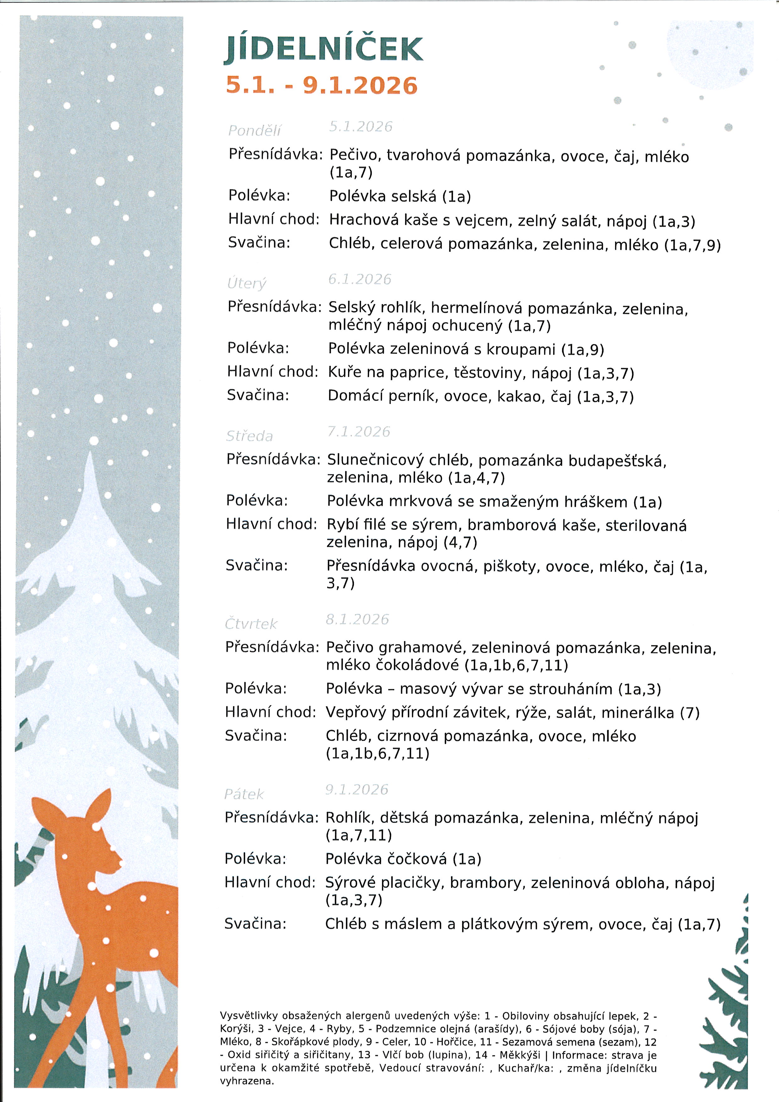 Jídelníček náhled