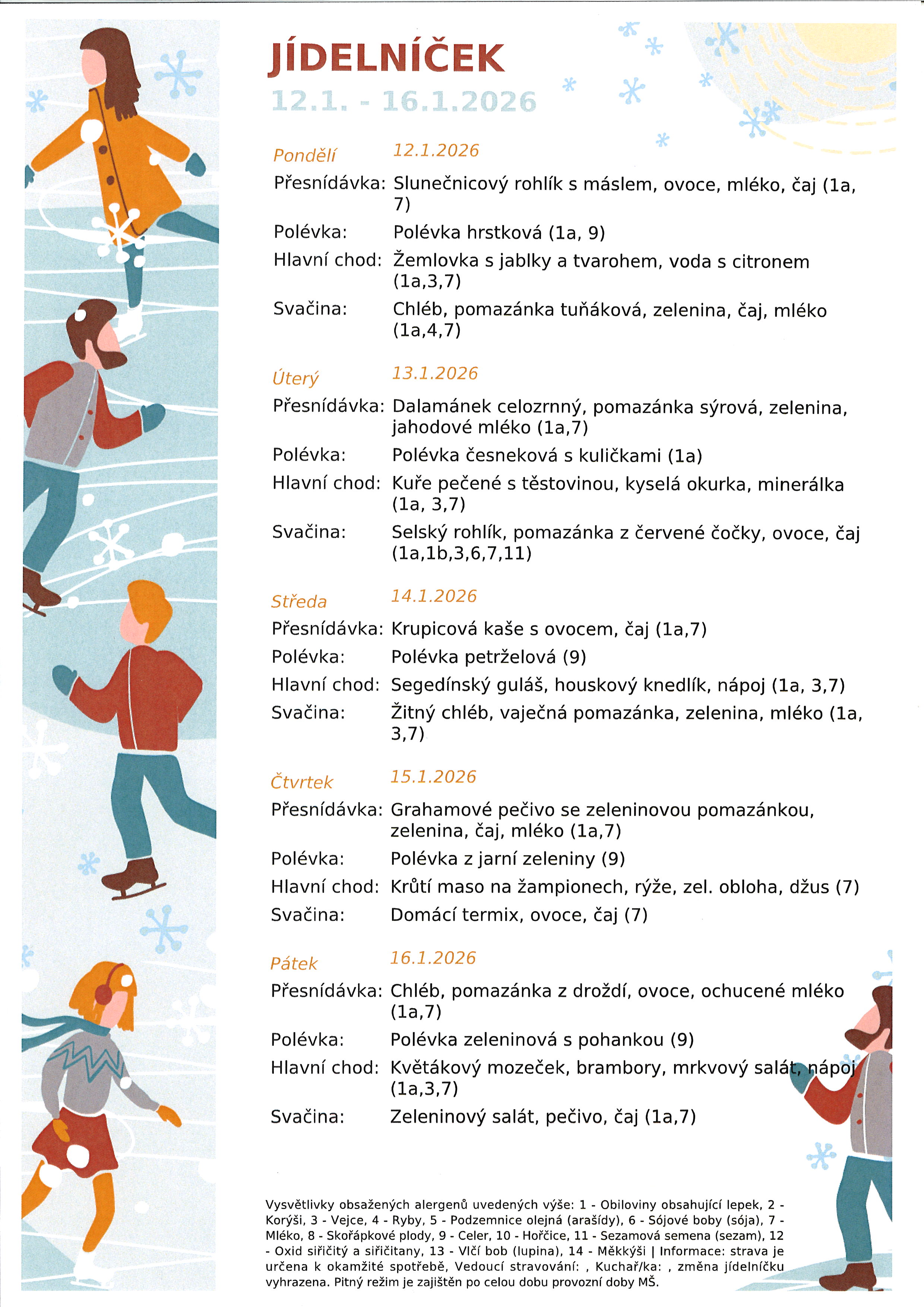 Jídelníček náhled